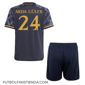 Real Madrid Arda Guler #24 Segunda Equipación Niños 2023-24 Manga Corta (+ Pantalones cortos)